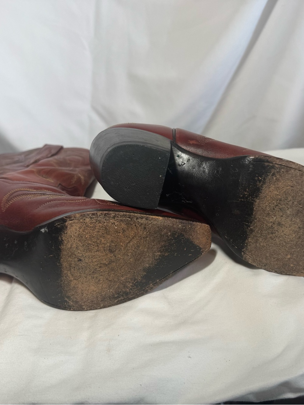 Dan Post Cowboy Boots Women 7.5 Leather Western Stitching Red-Brown Heeled - Picture 11 of 11